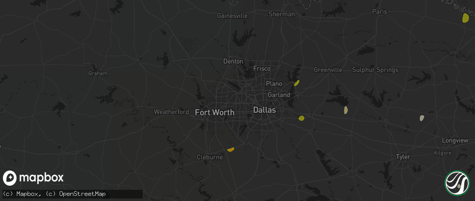 Hail map in Euless, TX on June 2, 2026