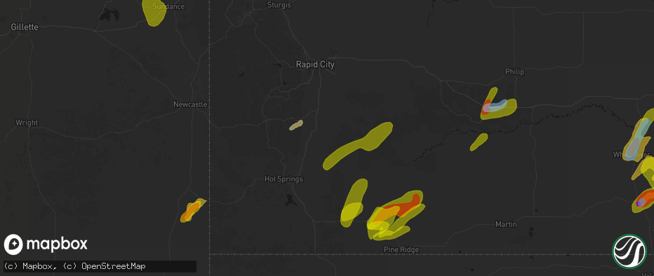 Hail map in Fairburn, SD on June 2, 2026