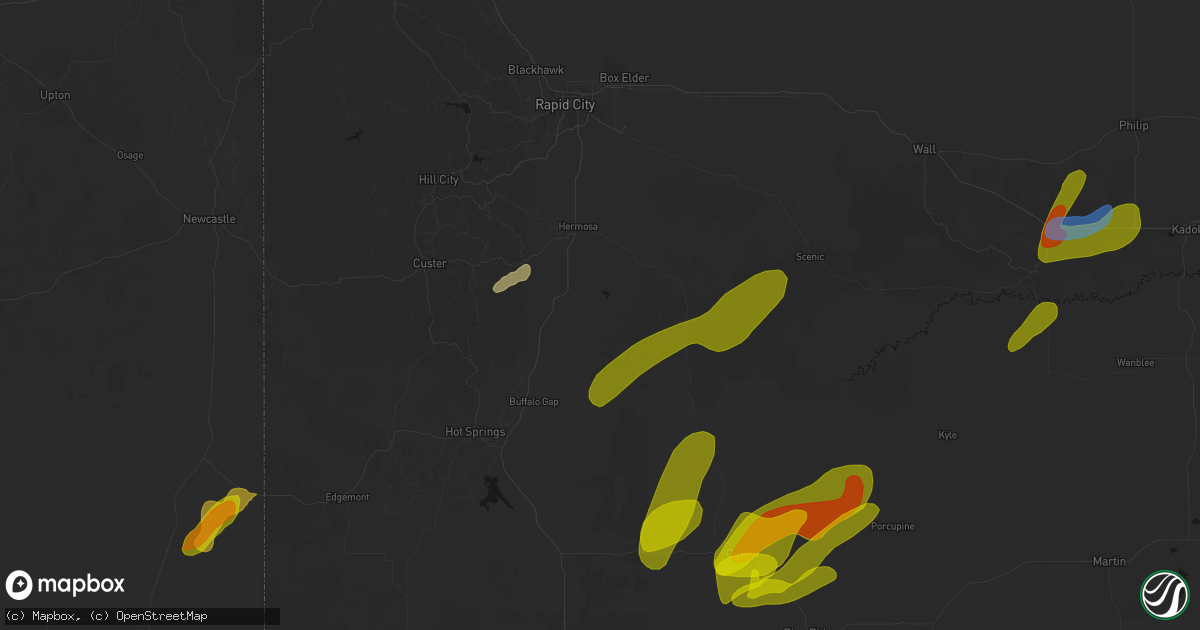 Hail map in Fairburn, SD on June 2, 2026