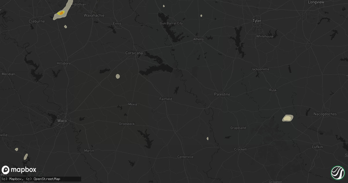 Hail map in Fairfield, TX on June 2, 2026
