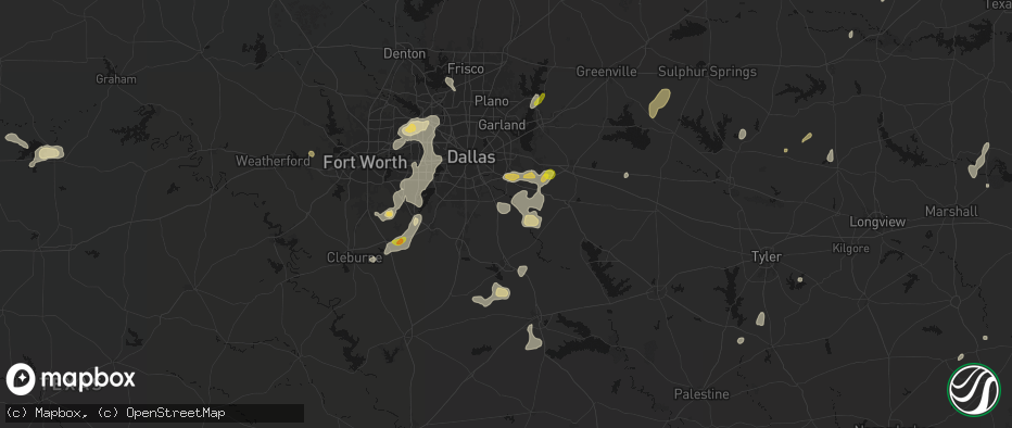 Hail map in Ferris, TX on June 2, 2026