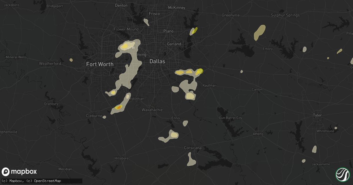 Hail map in Ferris, TX on June 2, 2026