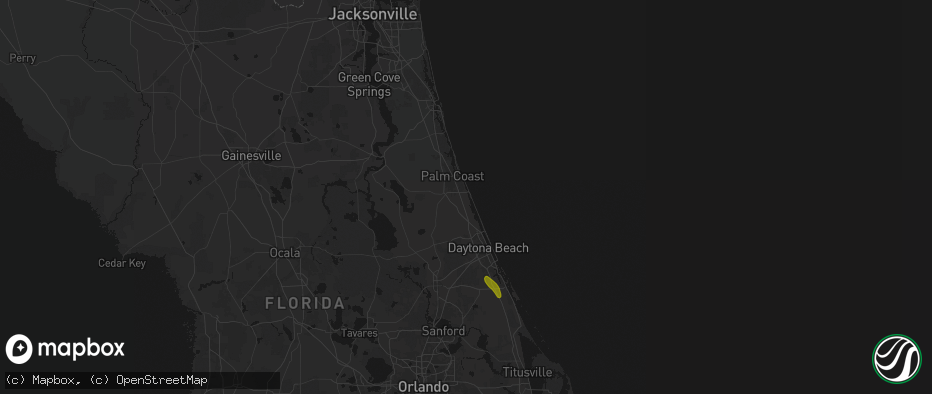 Hail map in Flagler Beach, FL on June 2, 2026