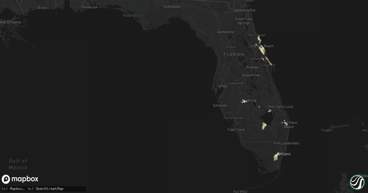 Hail map in Florida on June 2, 2026