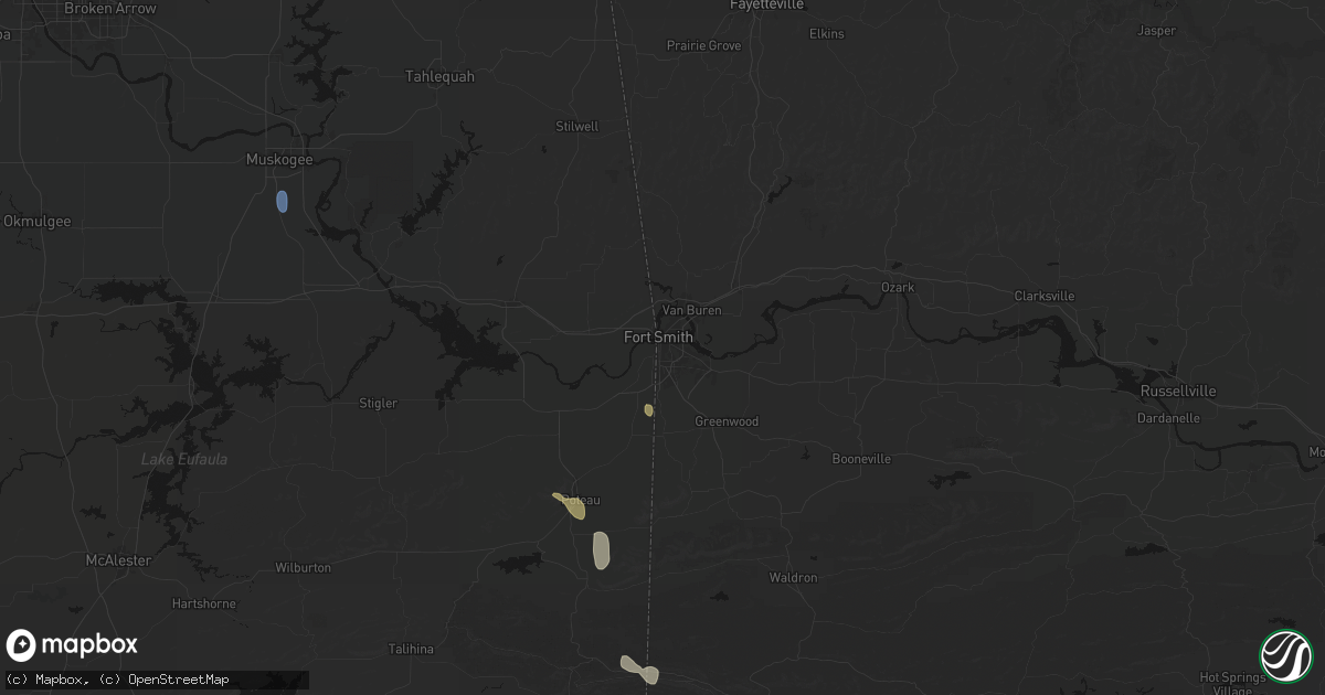 Hail map in Fort Smith, AR on June 2, 2026