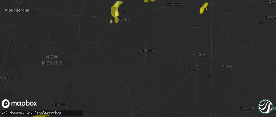 Hail map in Fort Sumner, NM on June 2, 2026