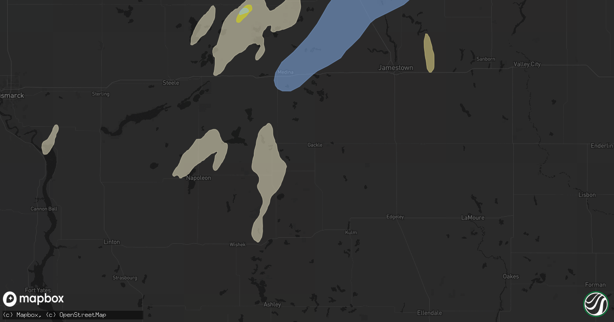 Hail map in Gackle, ND on June 2, 2026