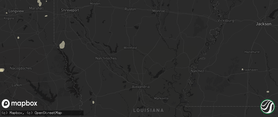 Hail map in Georgetown, LA on June 2, 2026