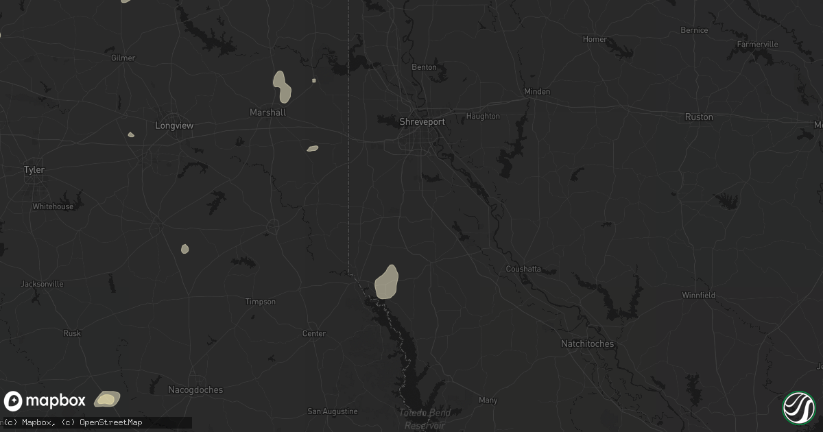 Hail map in Gloster, LA on June 2, 2026