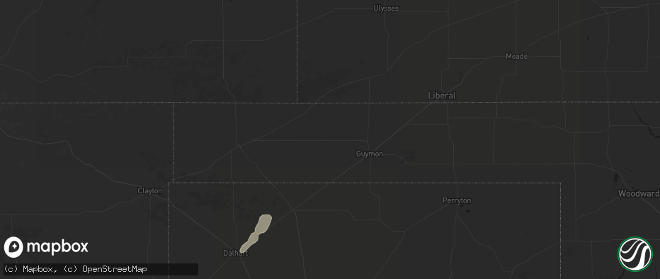 Hail map in Goodwell, OK on June 2, 2026