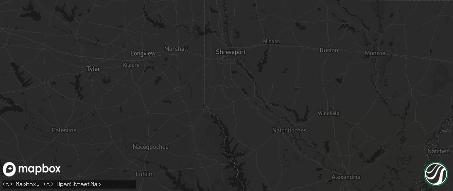 Hail map in Grand Cane, LA on June 2, 2026