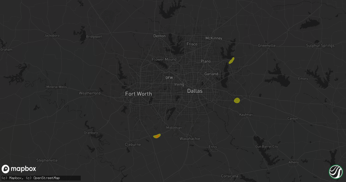 Hail map in Grand Prairie, TX on June 2, 2026