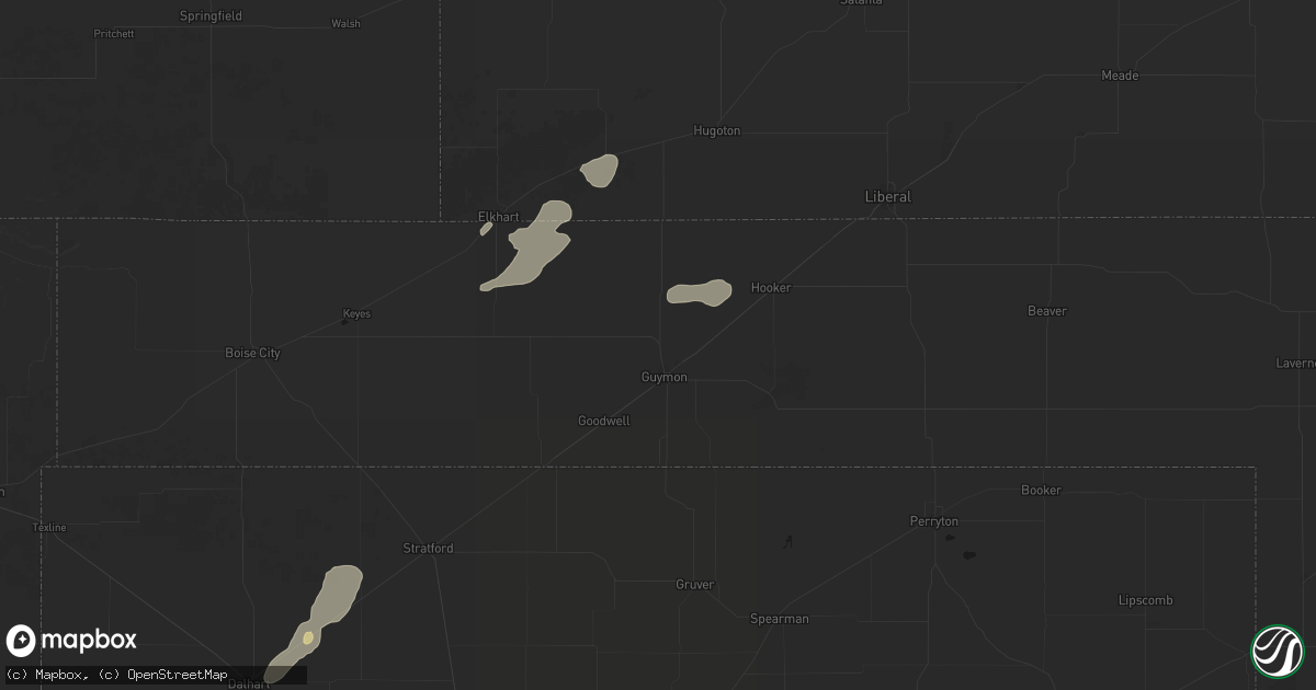Hail map in Guymon, OK on June 2, 2026