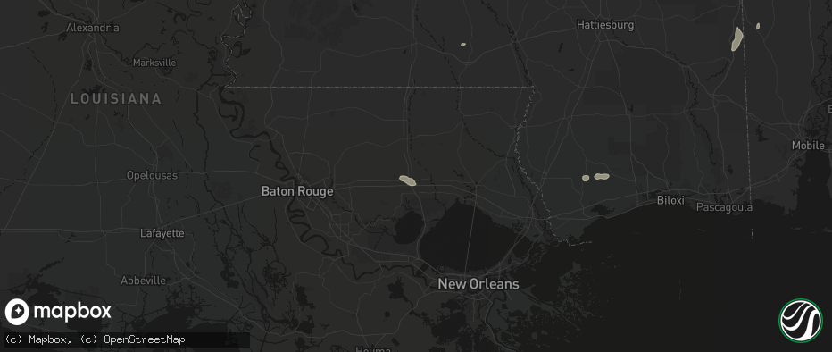 Hail map in Hammond, LA on June 2, 2026