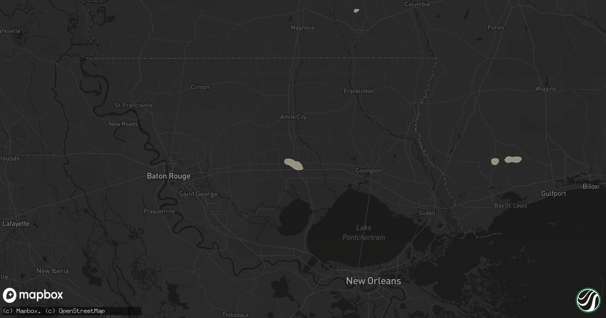 Hail map in Hammond, LA on June 2, 2026