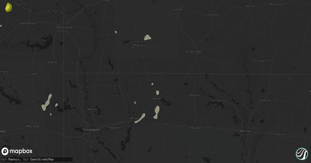 Hail map in Haynesville, LA on June 2, 2026