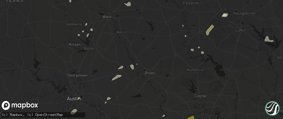 Hail map in Hearne, TX on June 2, 2026