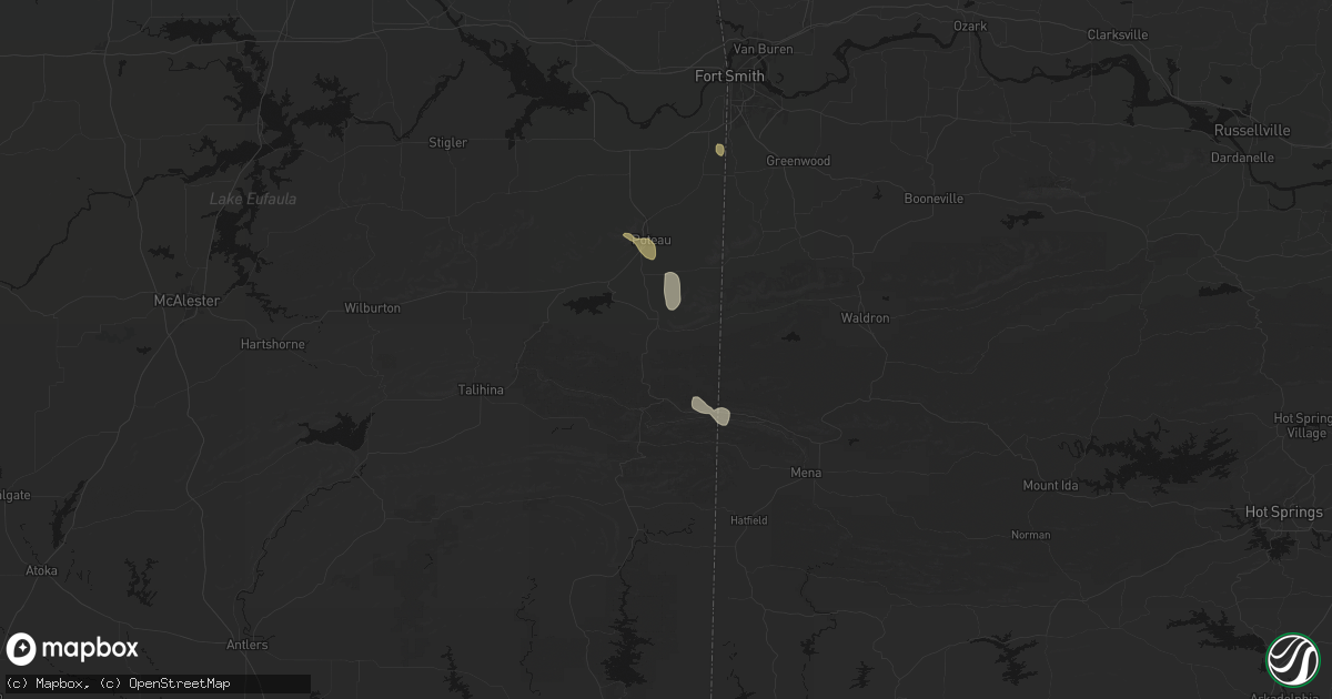 Hail map in Heavener, OK on June 2, 2026