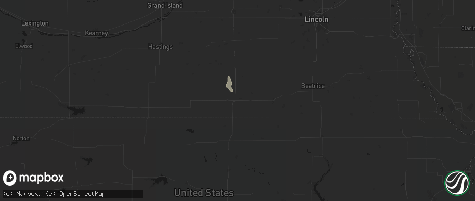 Hail map in Hebron, NE on June 2, 2026