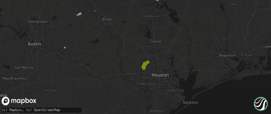Hail map in Hockley, TX on June 2, 2026