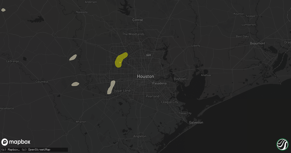 Hail map in Houston, TX on June 2, 2026