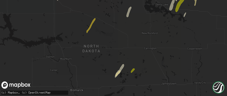 Hail map in Hurdsfield, ND on June 2, 2026