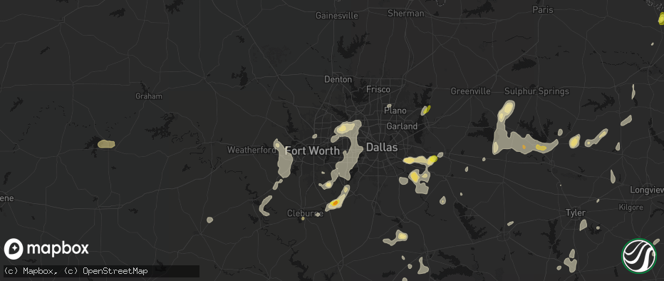 Hail map in Hurst, TX on June 2, 2026
