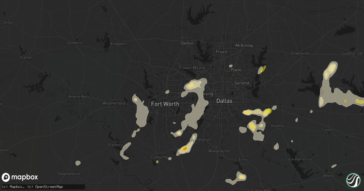Hail map in Hurst, TX on June 2, 2026