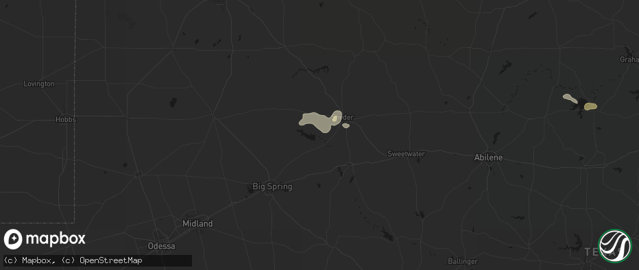 Hail map in Ira, TX on June 2, 2026
