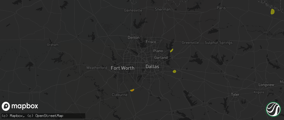 Hail map in Irving, TX on June 2, 2026
