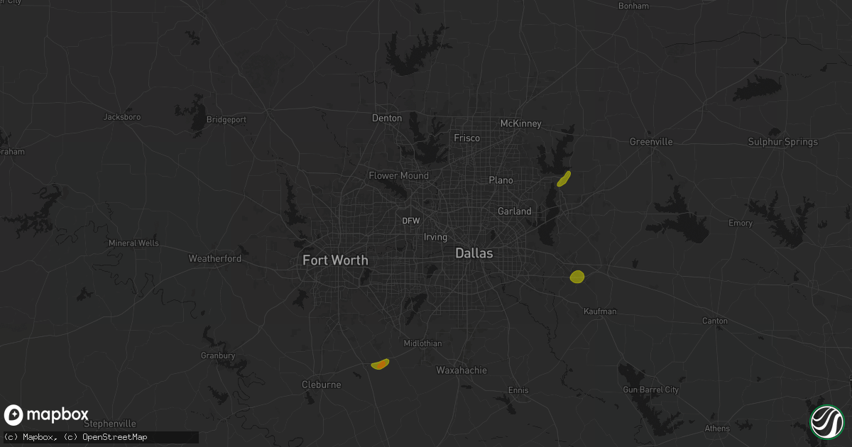 Hail map in Irving, TX on June 2, 2026