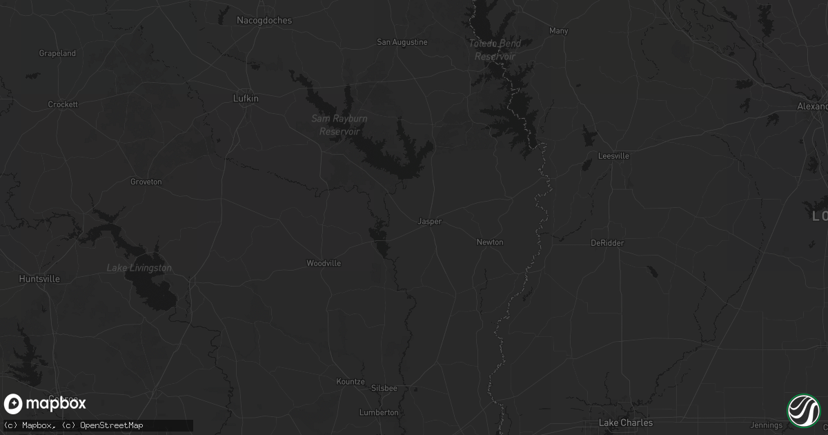 Hail map in Jasper, TX on June 2, 2026