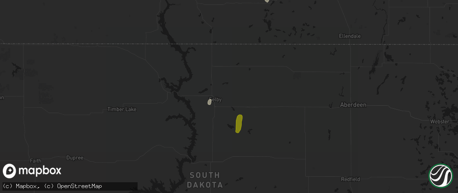 Hail map in Java, SD on June 2, 2026