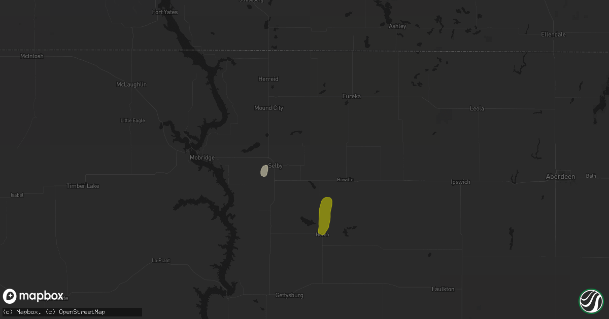 Hail map in Java, SD on June 2, 2026