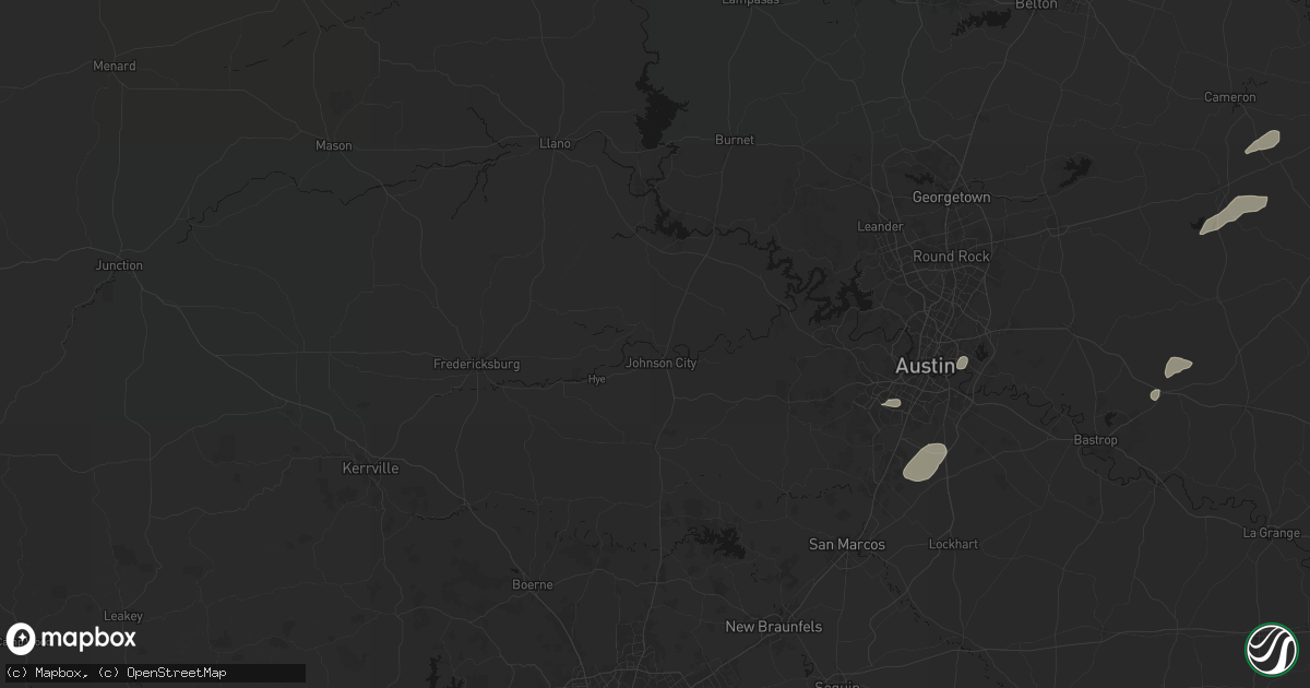 Hail map in Johnson City, TX on June 2, 2026