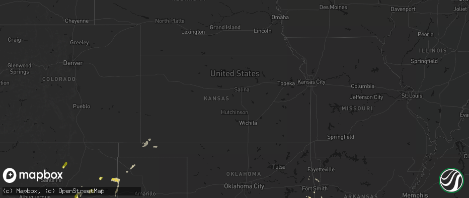 Hail map in Kansas on June 2, 2026
