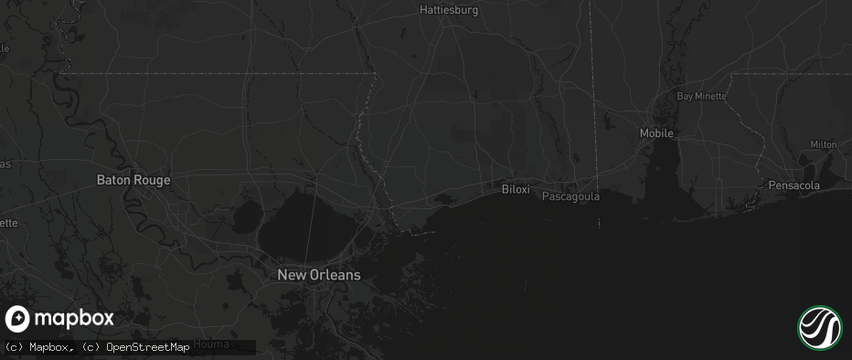 Hail map in Kiln, MS on June 2, 2026
