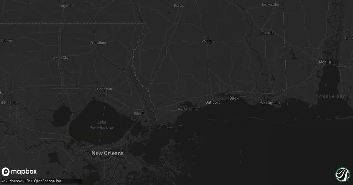 Hail map in Kiln, MS on June 2, 2026