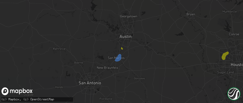 Hail map in Kyle, TX on June 2, 2026