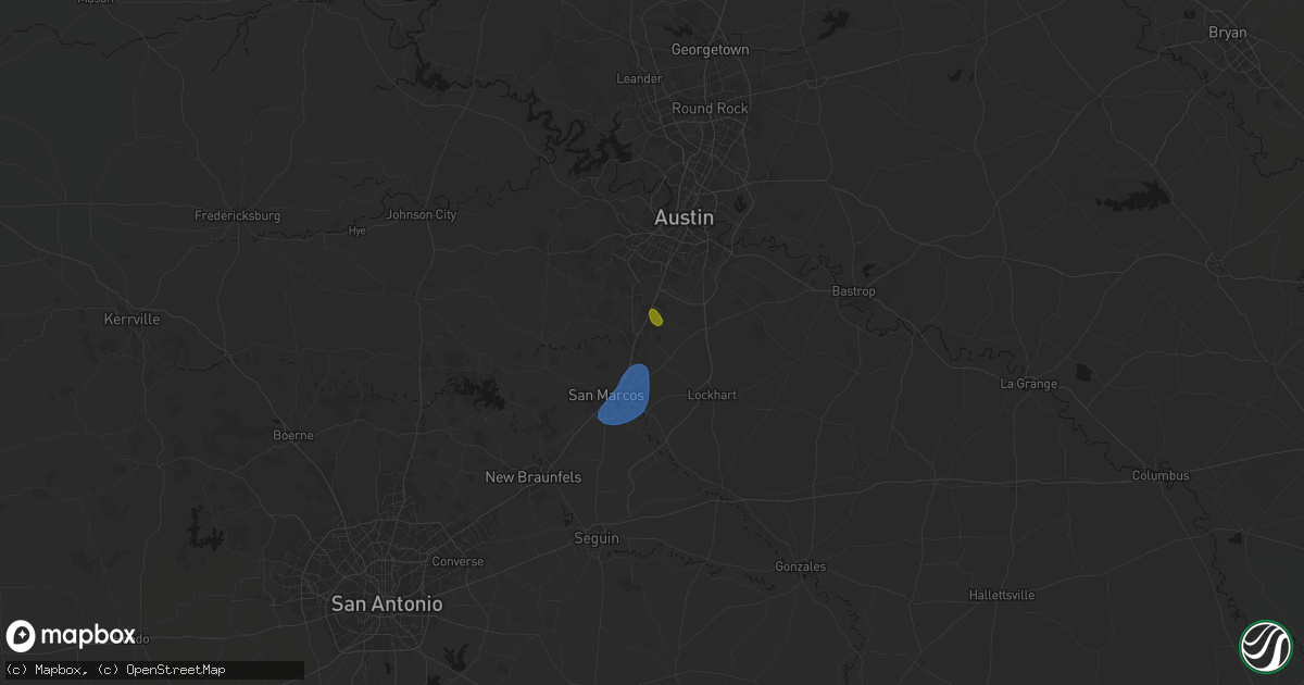 Hail map in Kyle, TX on June 2, 2026