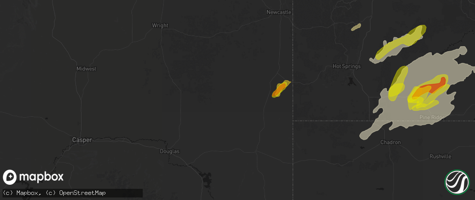 Hail map in Lance Creek, WY on June 2, 2026
