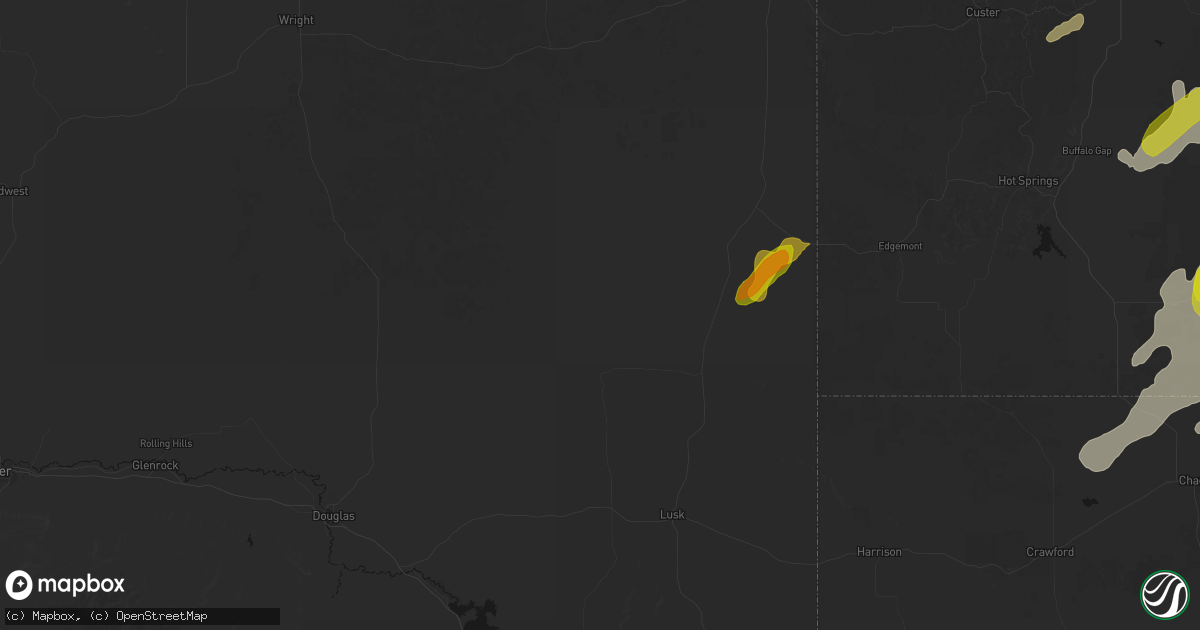 Hail map in Lance Creek, WY on June 2, 2026