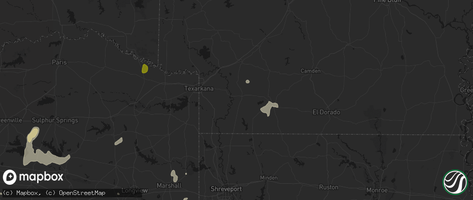 Hail map in Lewisville, AR on June 2, 2026