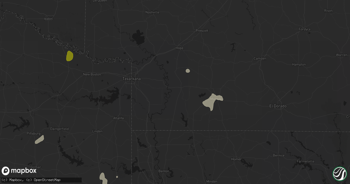 Hail map in Lewisville, AR on June 2, 2026