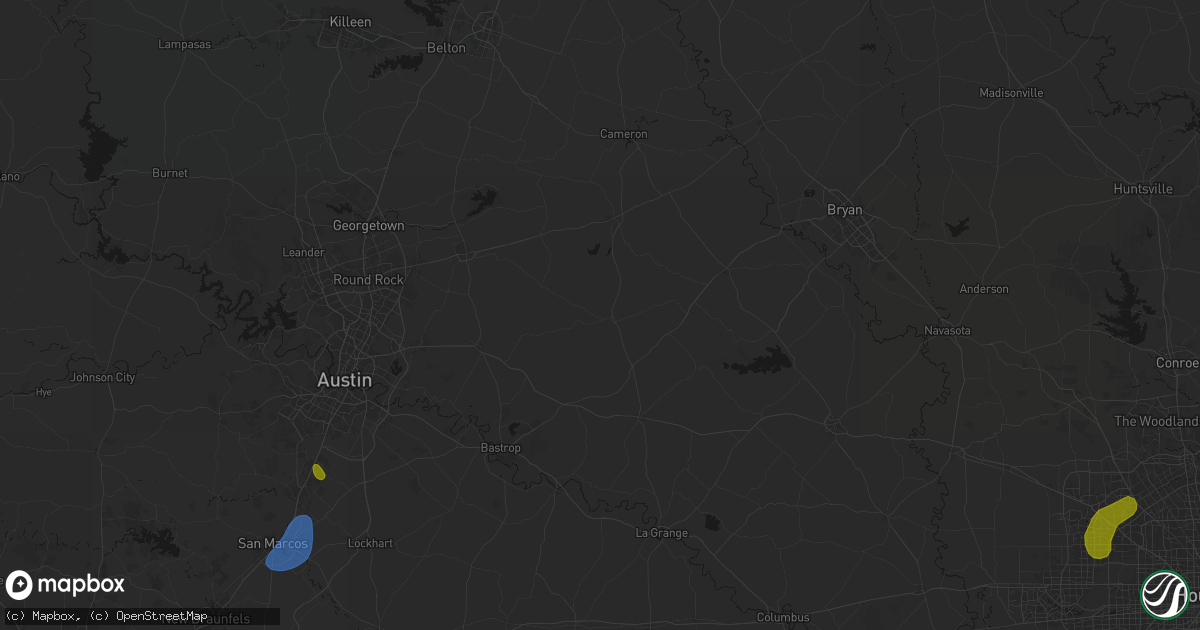 Hail map in Lexington, TX on June 2, 2026