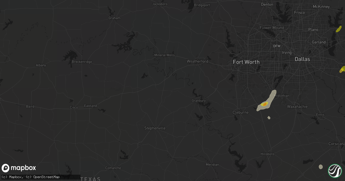 Hail map in Lipan, TX on June 2, 2026