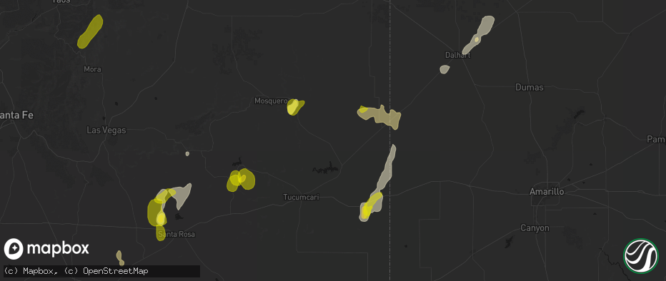 Hail map in Logan, NM on June 2, 2026