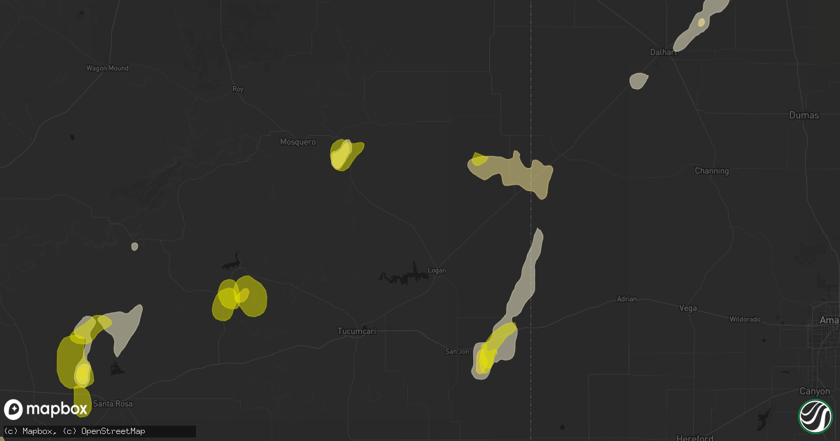 Hail map in Logan, NM on June 2, 2026