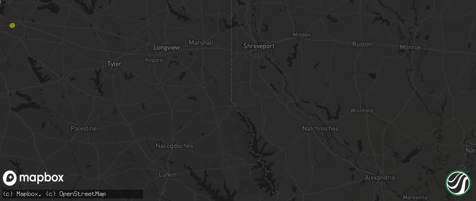 Hail map in Logansport, LA on June 2, 2026