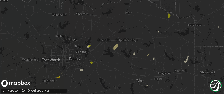 Hail map in Lone Oak, TX on June 2, 2026